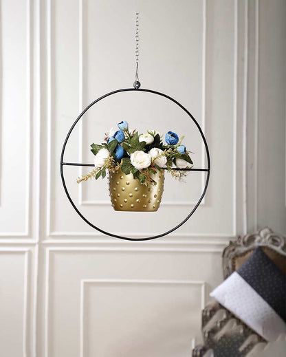 Beautiful Design Gold & Black Hanging Planter | 12 x 24 inches