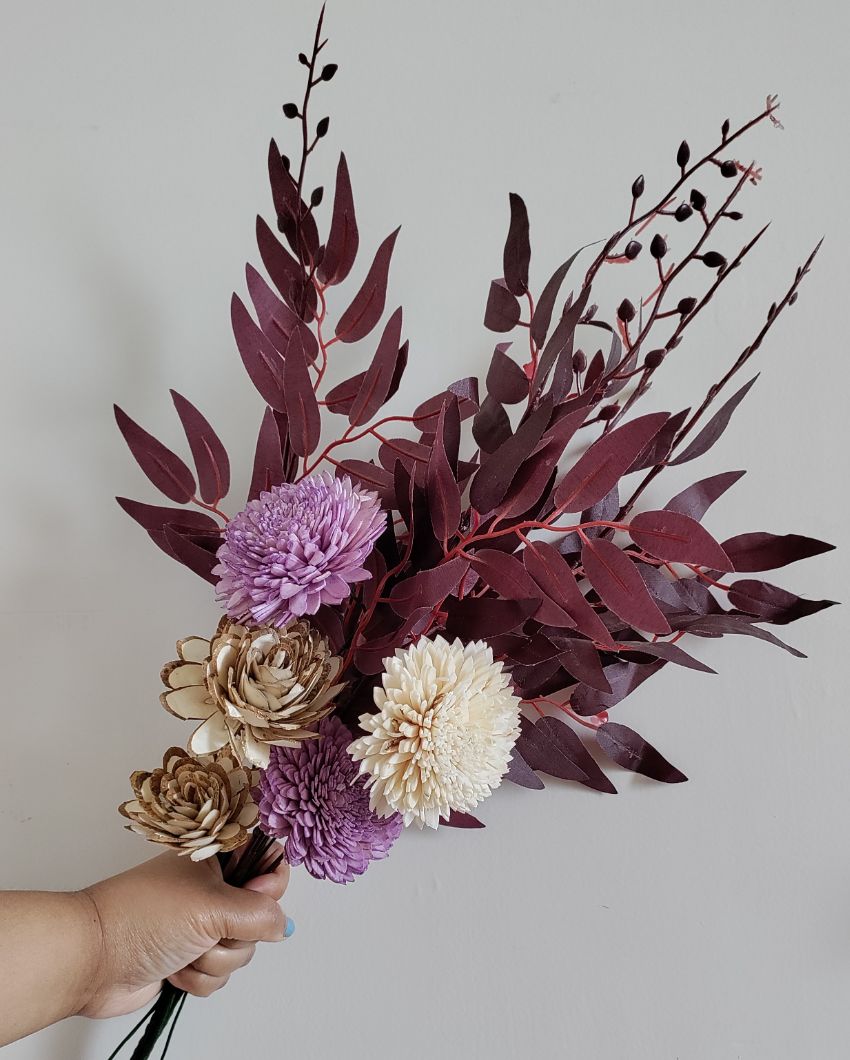 Zorga Bunch Handcrafted Sholapith Flowers & Stems | 16 x 12 x 4 inches