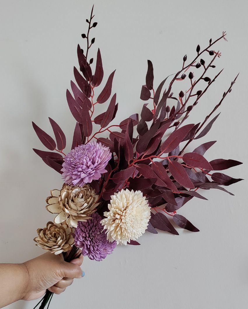 Zorga Bunch Handcrafted Sholapith Flowers & Stems | 16 x 12 x 4 inches