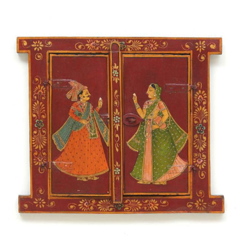 Mugal King & Queen Painted Wooden Hanging Window Default Title
