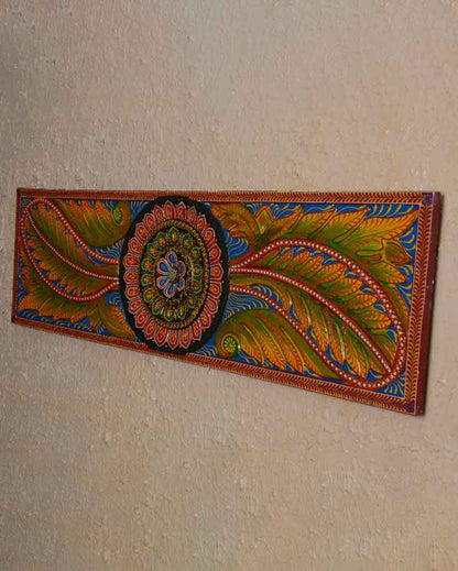 Leaf Carved Handpainted Wall Panel