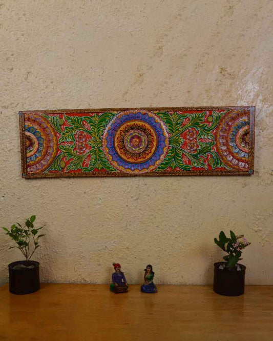 Colorful Flower Carved Handpainted Wall Panel