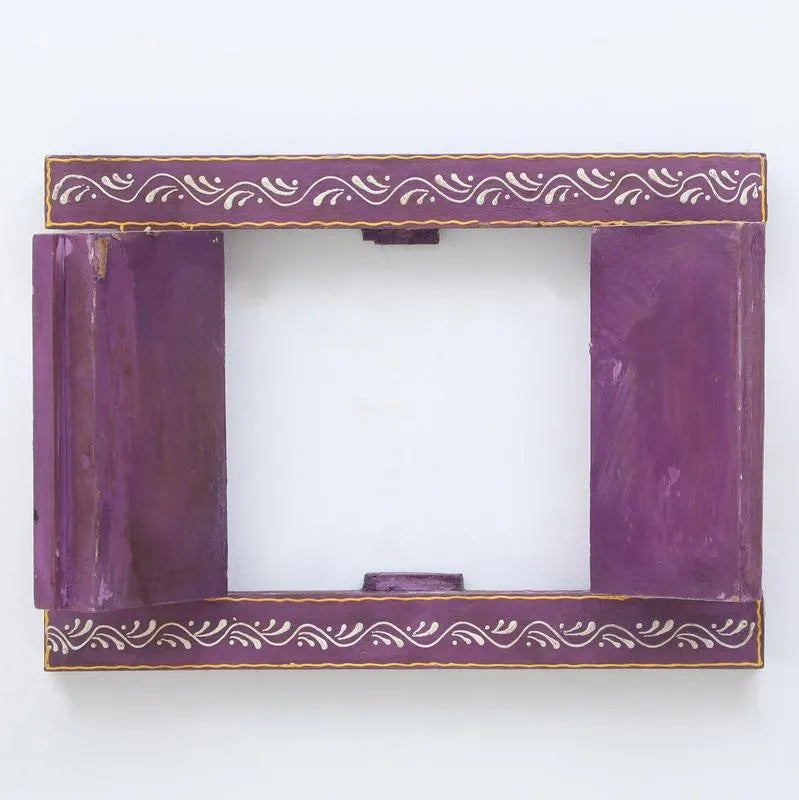 Beautiful Flower Painted Purple Wooden Window Default Title