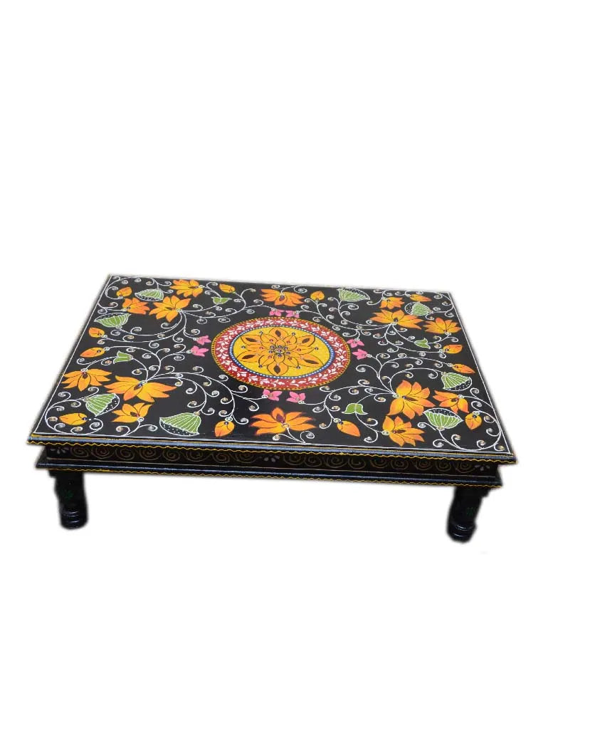 Classic Flowers Art Handpainted Wooden Chowkie