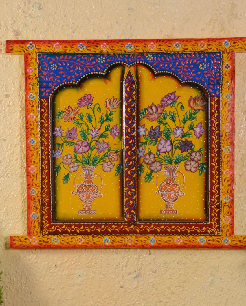 Floral Boota Wooden Hand Painted Window