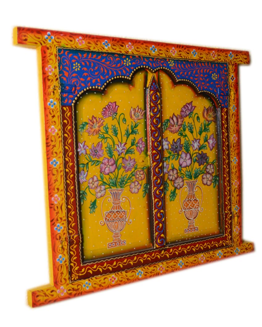 Floral Boota Wooden Hand Painted Window