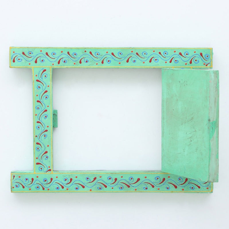 Antique Sea Green Small Wooden Window Default Title