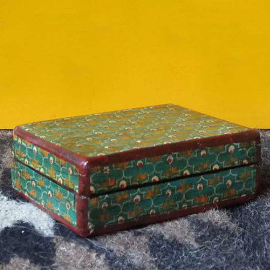Small Rajasthani Boota Handprinted Wooden Trinket Box Default Title