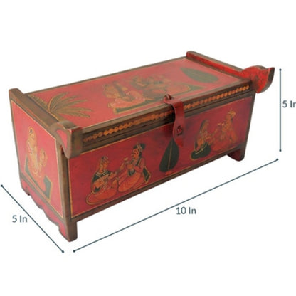 Accent Mugal Art Painted Wooden Trinket Box Default Title