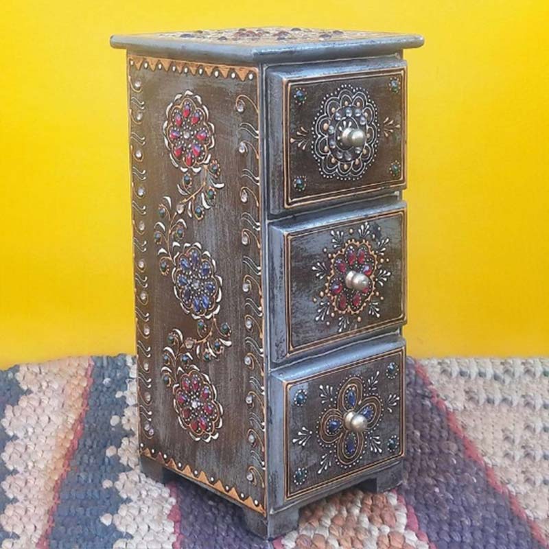 Ethnic Indian Design Wooden Storage Box Default Title