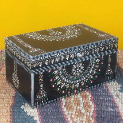 Trendy Rajasthani Art Painted Wooden Jewellery Box Default Title