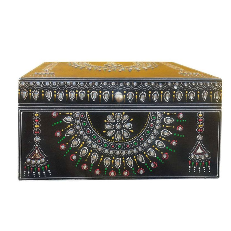 Trendy Rajasthani Art Painted Wooden Jewellery Box Default Title