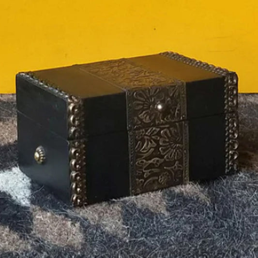 Mistirious Handcrafted Black Wooden Trinket Box Default Title