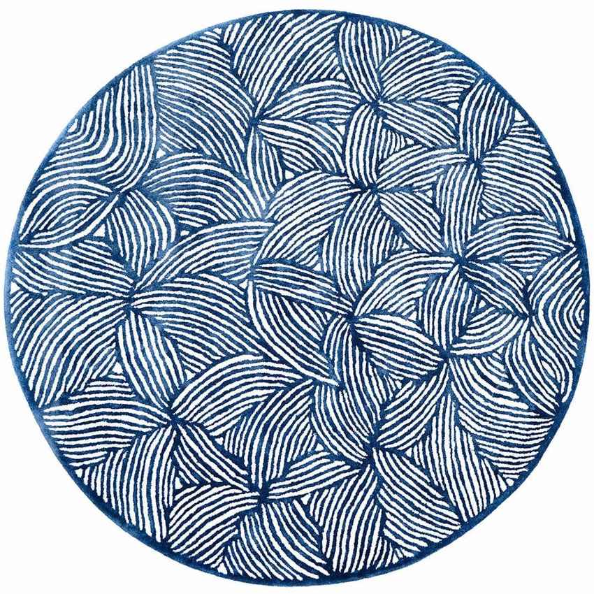 Elegant Blue Allure Wool Viscose Floor Covering Rug