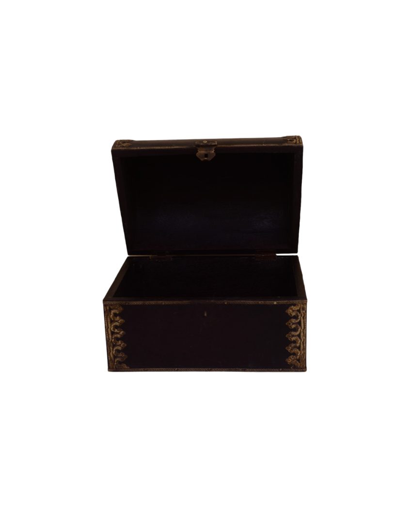 Dynamic Brass Fitted Wooden Box | Set Of 2