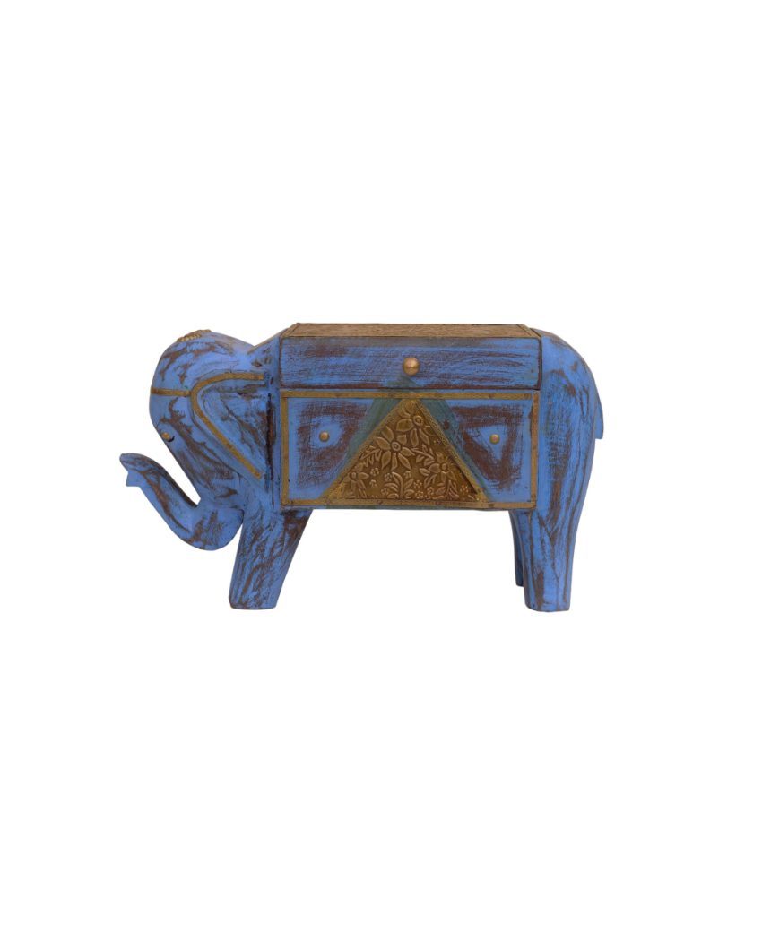 Blue Elephant Brass Fitted Wooden Box