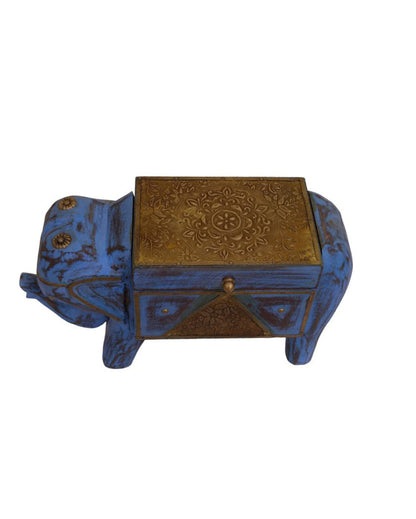Blue Elephant Brass Fitted Wooden Box