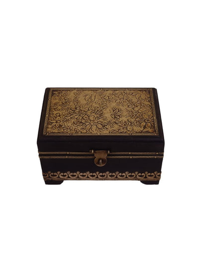 Rectangle Brass Fitted Wooden Box