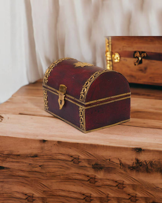 Classy Brown Brass Fitted Wooden Box