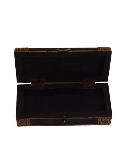 Large Black Brass Fitted Box