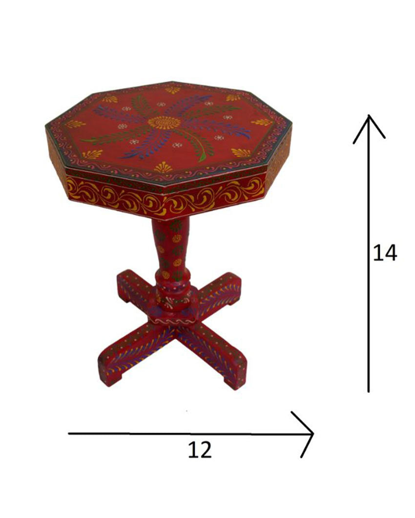 Modern Wooden Folding Stool Red