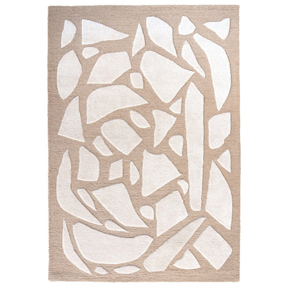 Charming Brown & White Bergamo Floor Covering Rug