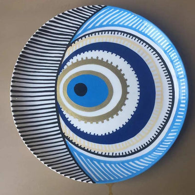 Evil Eye Pattern Porcelain Plate - Dusaan