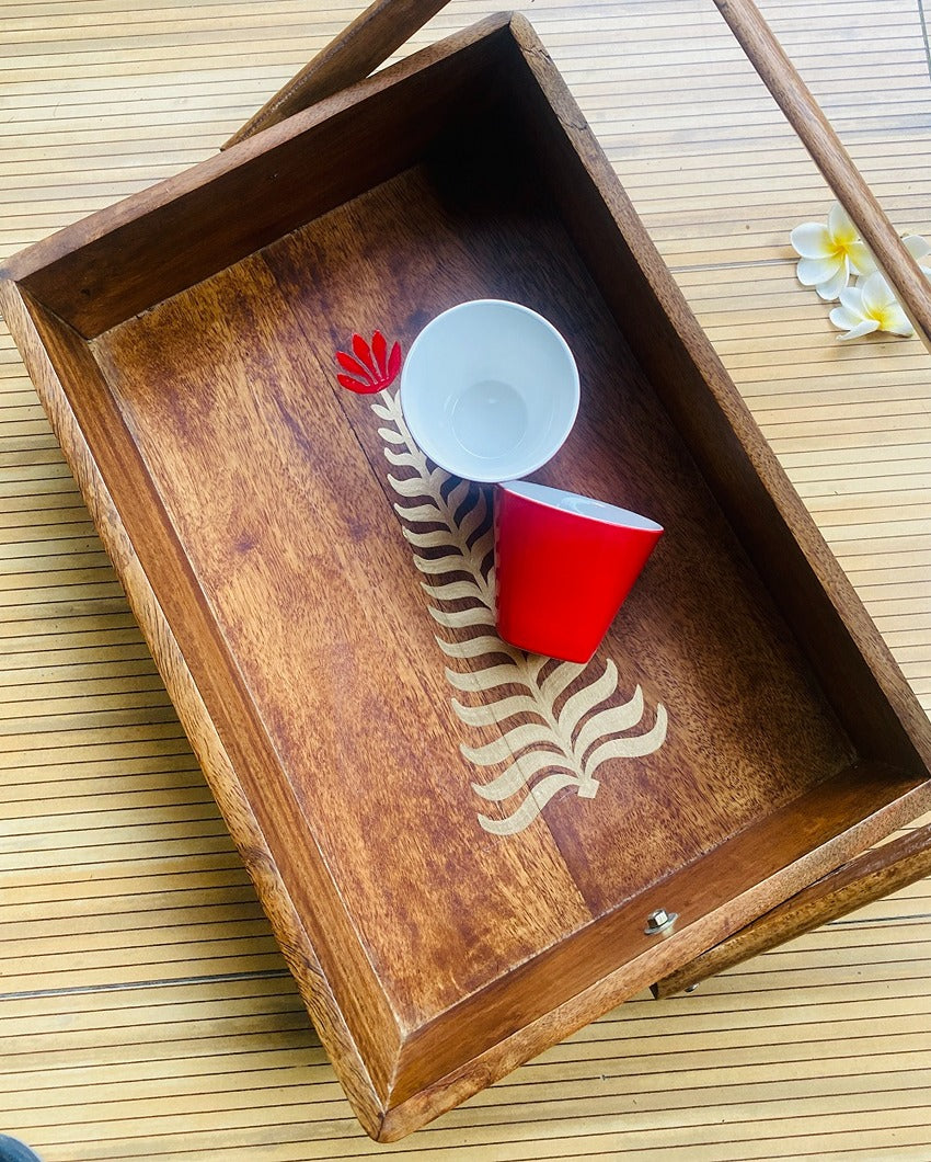 Chic Mango Wood Tea Time Caddy | 14 x 10 inches