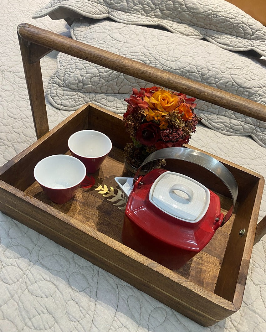 Chic Mango Wood Tea Time Caddy | 14 x 10 inches