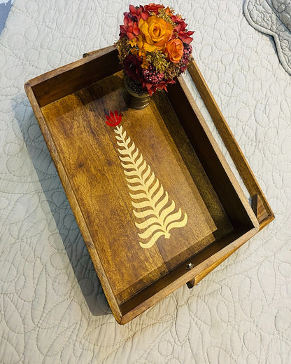 Chic Mango Wood Tea Time Caddy | 14 x 10 inches