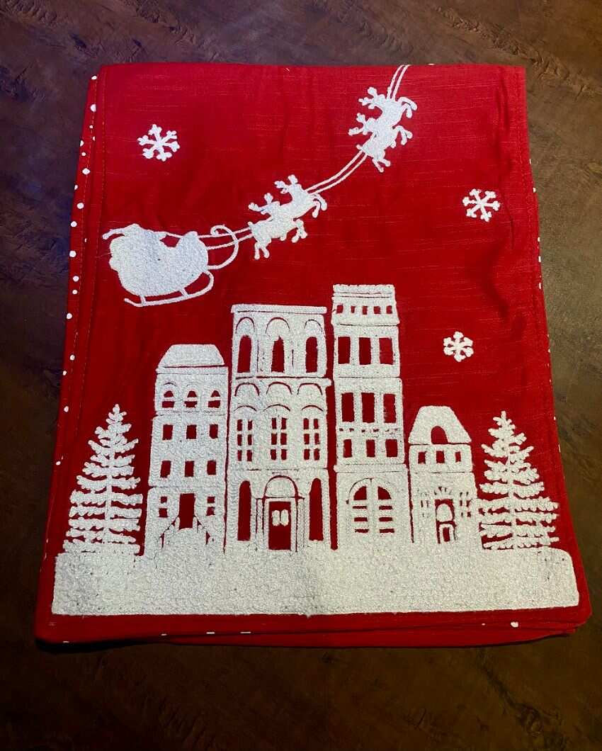 Christmas Reversible Cotton Table Runner | 74 x 14 inches