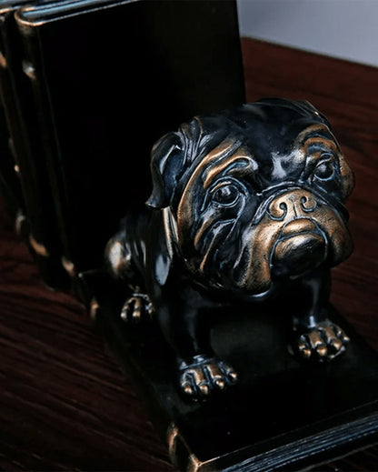 Bull Dog Bookends Poly Resin Table Décor | 33 x x 10 x 15 cm/ 13 x 4 x 6 inches ( image cropped)