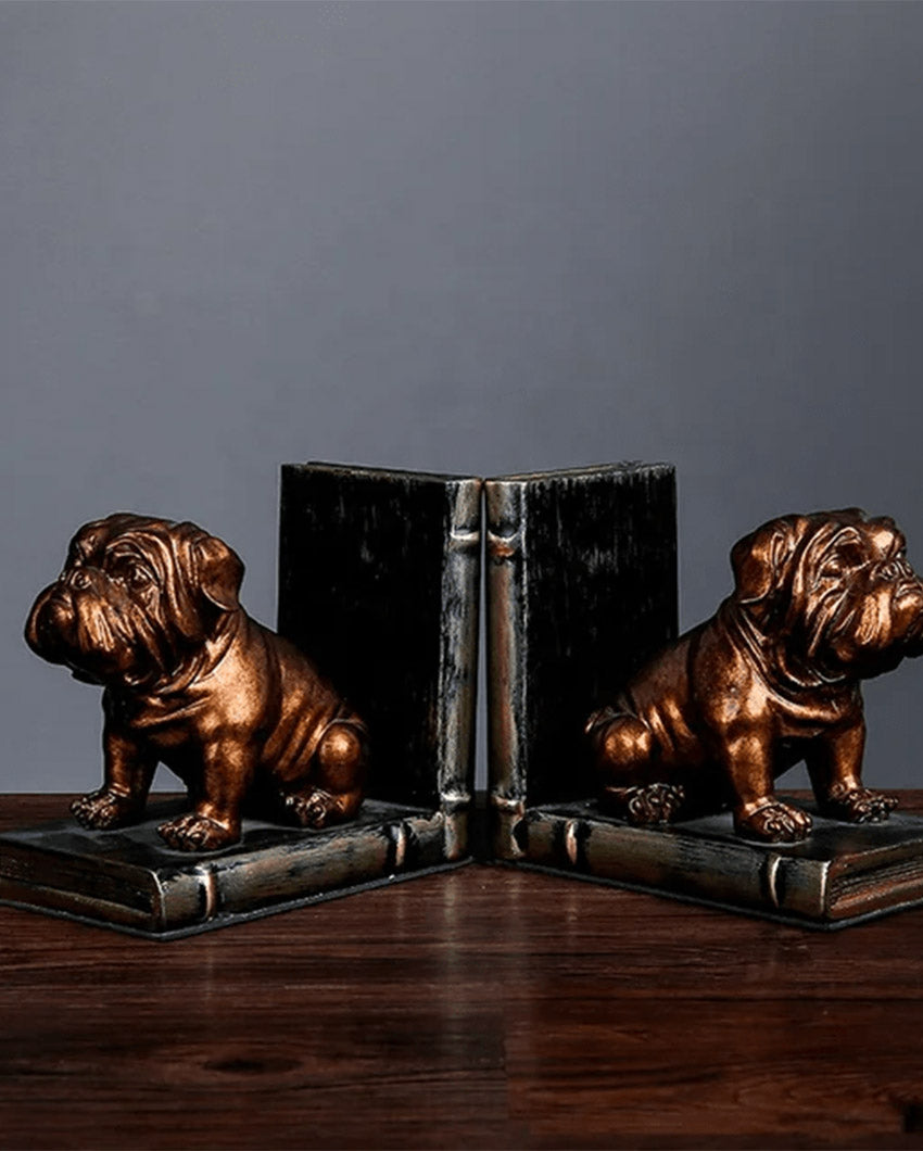 Bull Dog Bookends Poly Resin Table Décor | 33 x x 10 x 15 cm/ 13 x 4 x 6 inches ( image cropped)