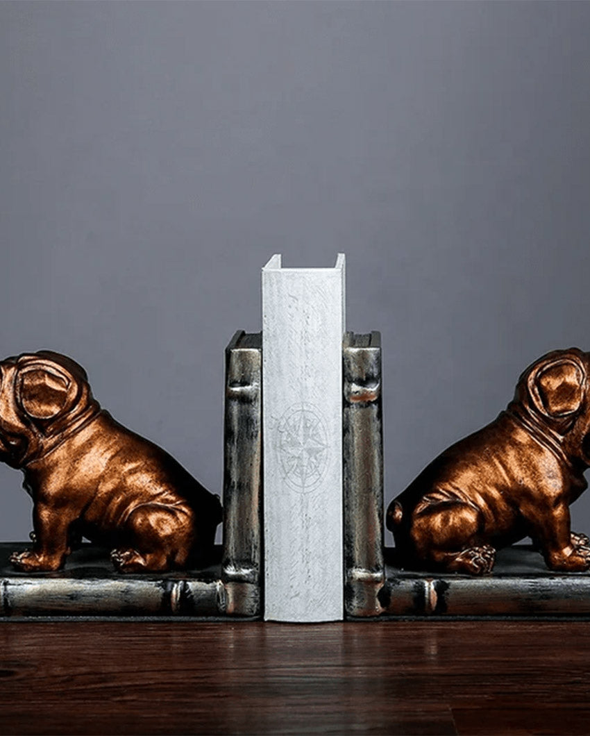 Bull Dog Bookends Poly Resin Table Décor | 33 x x 10 x 15 cm/ 13 x 4 x 6 inches ( image cropped)