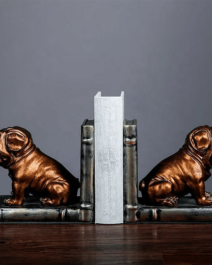 Bull Dog Bookends Poly Resin Table Décor | 33 x x 10 x 15 cm/ 13 x 4 x 6 inches ( image cropped)