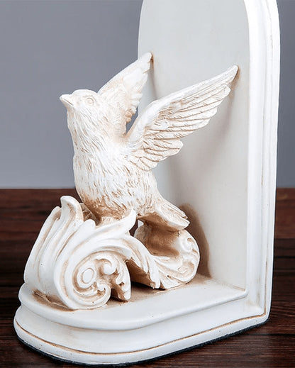 Dove Bookends Table Pieces | White | 22 x 10 x 20 cm / 9 x 4 x 8 inches