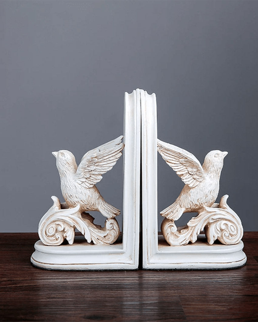 Dove Bookends Table Pieces | White | 22 x 10 x 20 cm / 9 x 4 x 8 inches