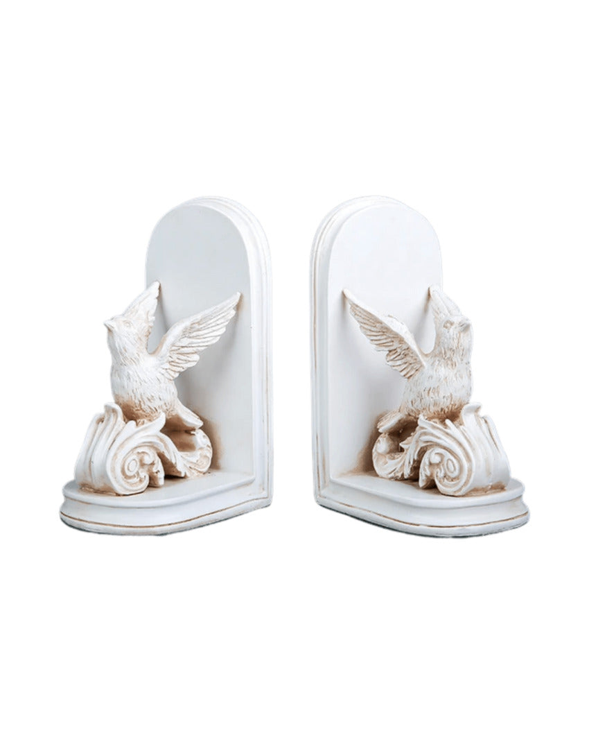 Dove Bookends Table Pieces | White | 22 x 10 x 20 cm / 9 x 4 x 8 inches