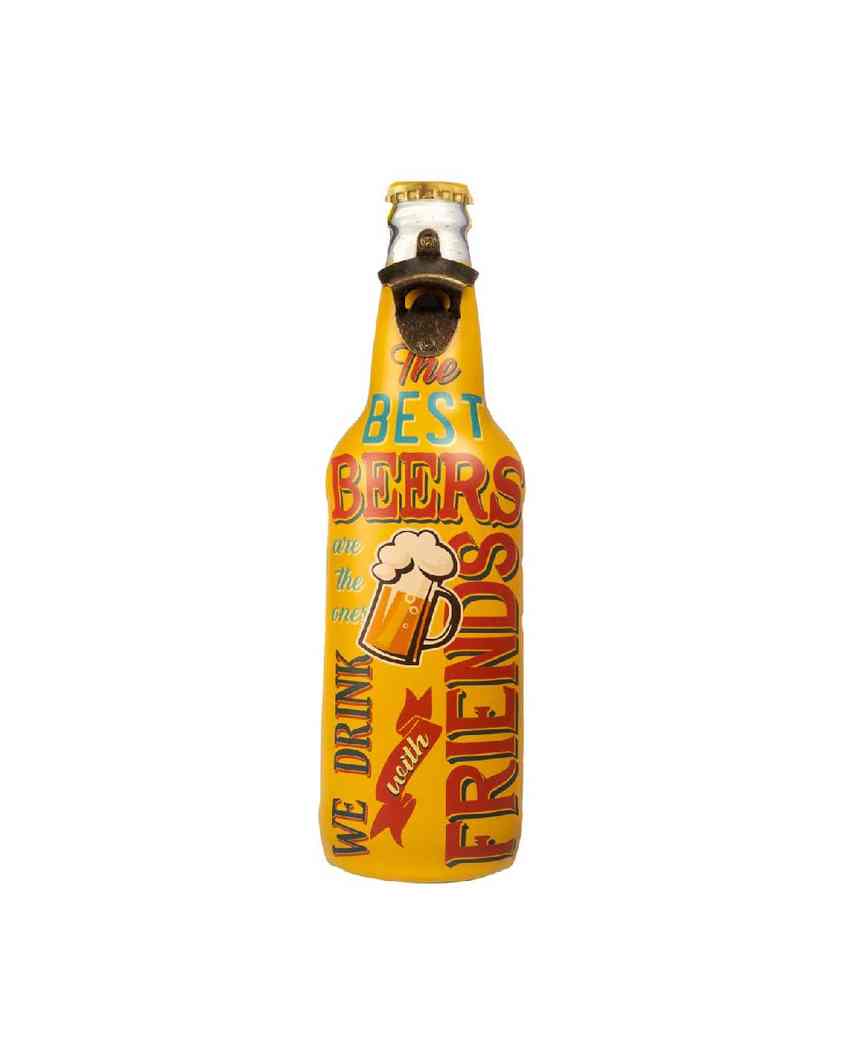 Best Beers Metal Bottle Opener Wall Art | Yellow| 48 x 15 cm/19 x 6 inches