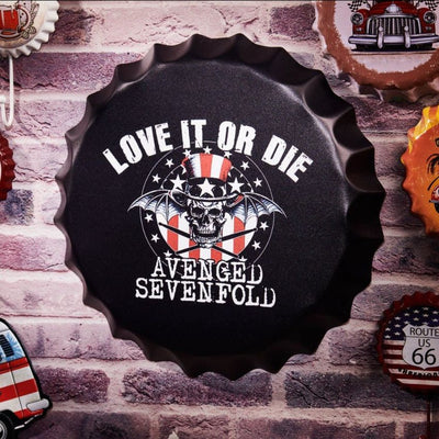 Love It or Die Bottle Cap Wall Decor | 14 inches