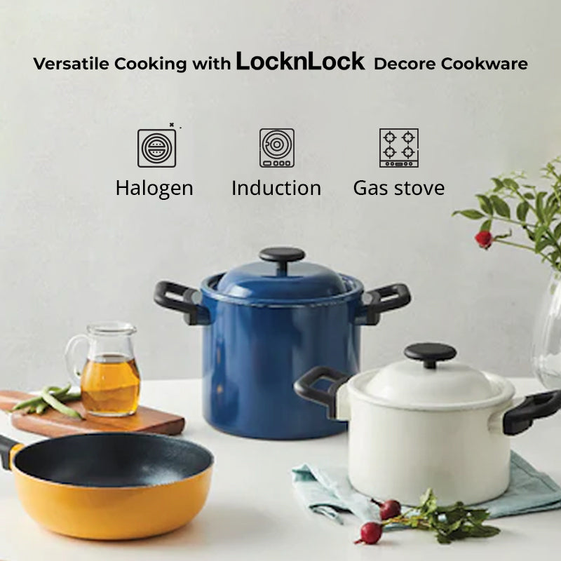 LocknLock Decore Blue Casserole | Safe For All Cooktops  |  3 Ltr