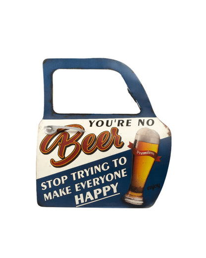 Beer Retro Car Door Wall Decor | Blue | 22 x 7 x 48 cm/9 x 3 x 19 inches