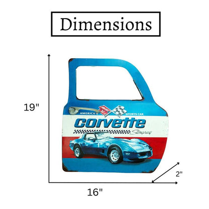 Retro Car Door Corvette Wall Decor | 16 x 2 x 19 inches