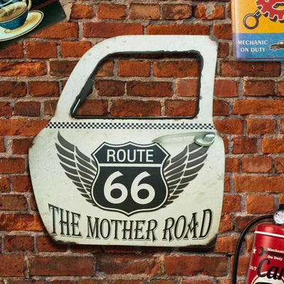 Retro Car Door Route 66 Mother Road Wall Decor | 16 x 2 x 19 inches