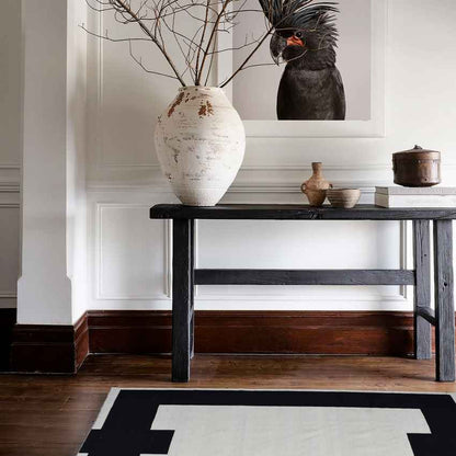 Creative Black & White Chain Reversible Floor Covering Rug