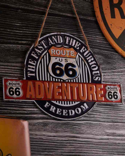 Adventure Route 66 3D Metal Plate Wall Decor |30 x 20 cm/ 12 x 8 inches