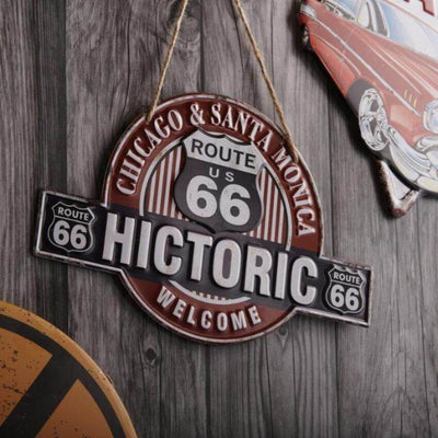 Historic Route 66 3D Metal Plate Wall Decor | 12 x 11 inches