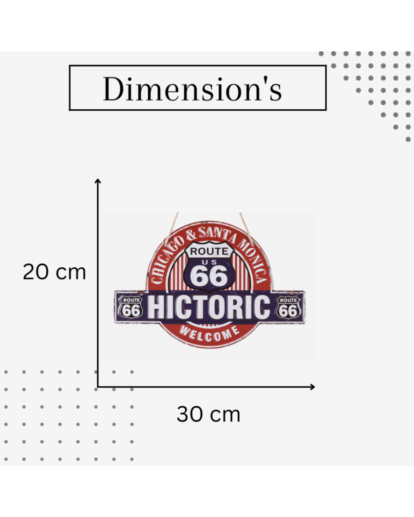 Historic Route 66 3D Metal Plate Wall Decor | 12 x 11 inches