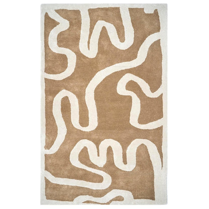 Sophisticated Brown Congrand Wool Floor Covering Rug