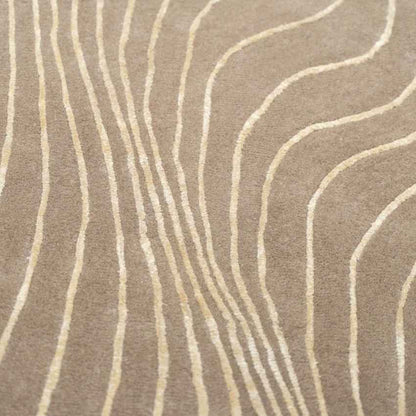 Vibrant Brown Crinkle Wool Silk Floor Covering Rug